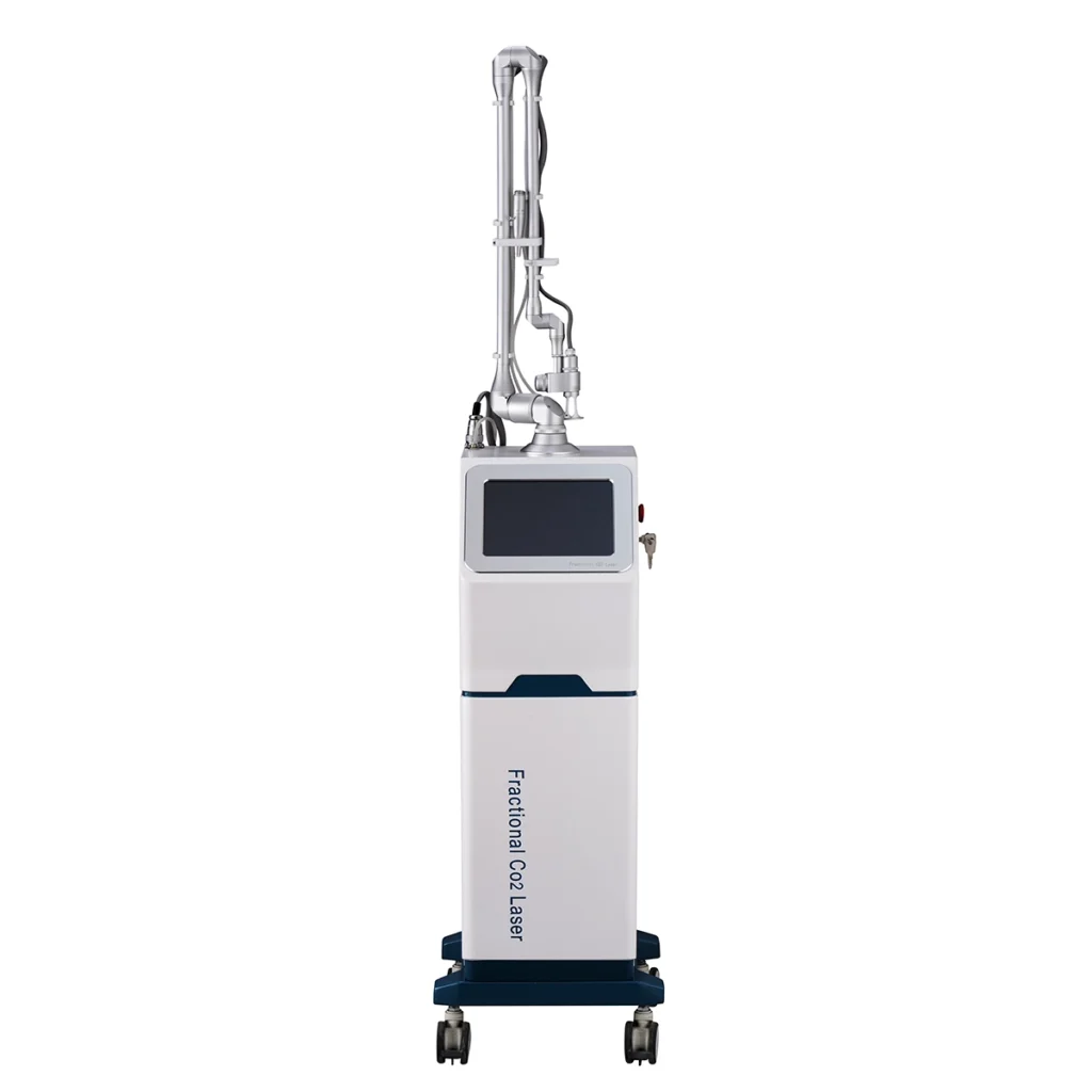 40W Vertical Fractional CO2 Laser Machine 40W fractional CO2 laser machine with articulated arm and scanner handpiece for professional aesthetic clinics