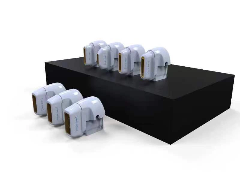 HIFU cartridges set with different treatment depths for face and body skin tightening applications