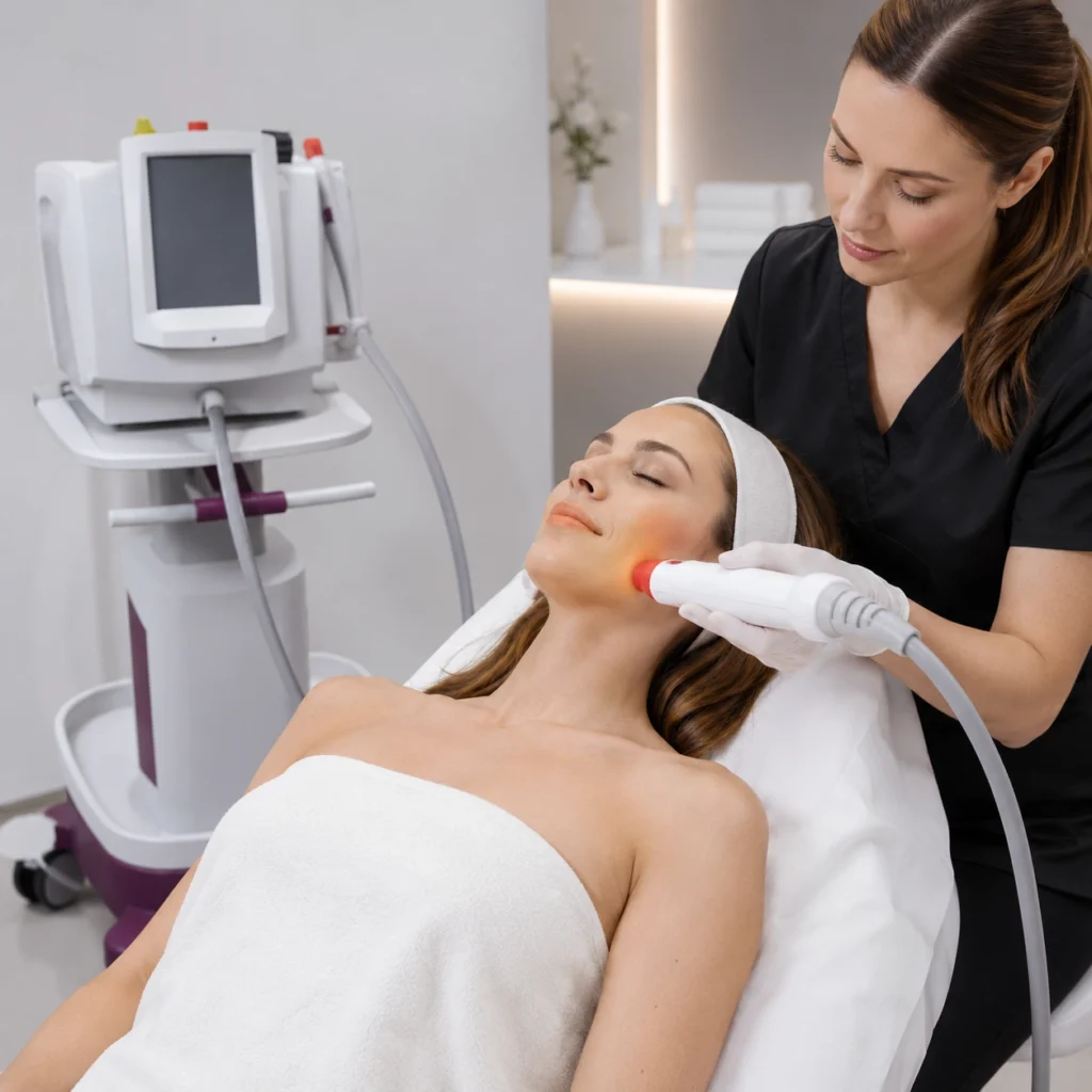 RF skin tightening machine for face body and selected intimate care applications in clinics and beauty centers