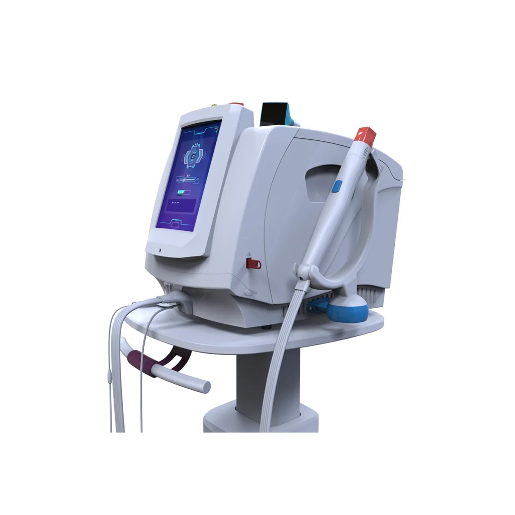 RF skin tightening machine with treatment handpieces for face and body firming applications
