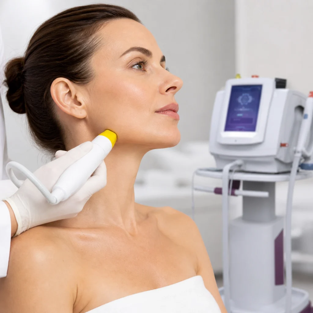 RF skin tightening treatment for skin rejuvenation and body care applications with different probe options