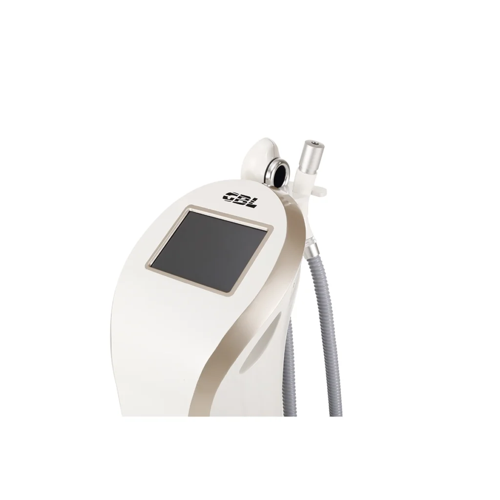VRF vacuum infrared system with touchscreen and treatment handpieces for face and body wellness applications