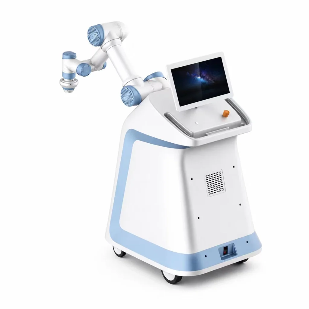 AI massage robot with touchscreen control console