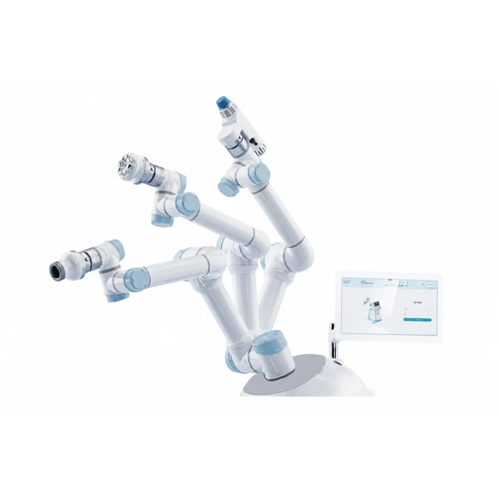 Robotic arms and touchscreen control system of AI massage robot