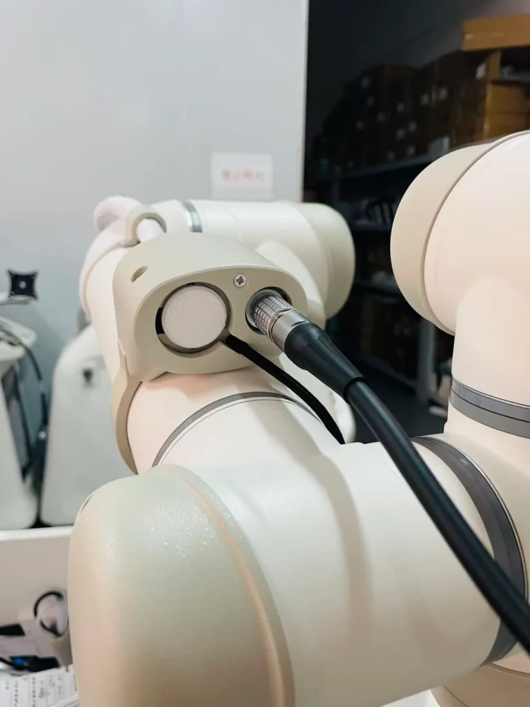 Robotic arm connection detail of AI moxibustion robot