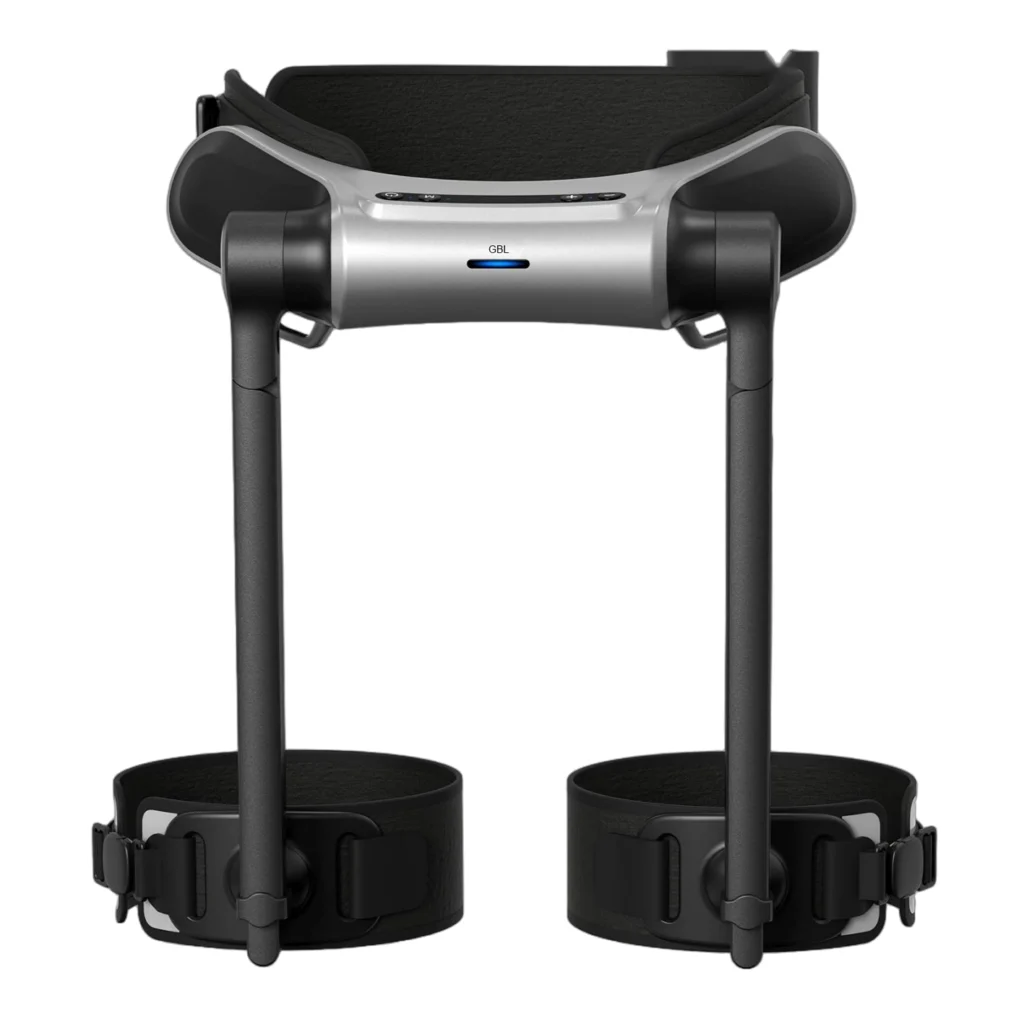 Black AI walking assist exoskeleton front view